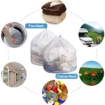 1PC Fine Mesh Laundry Bag - Machine Washable Drawstring Design Travel Wash Bag