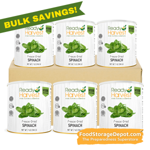 Ready Harvest Freeze-Dried Spinach 6 pack 7 oz