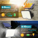 2 Pack Outdoor Flood Light, Solar, 4000 Lumens