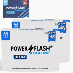 PowerFlash AA 100 Pack High-Performance Alkaline Batteries