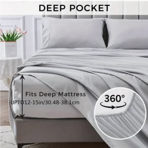 4-Piece Soft Cooling Sheets for Queen Size