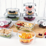 12 Sealed Glass Food Containers and Lids