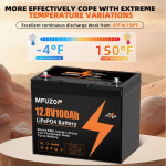 12V 100Ah High-Capacity LiFePO4 Deep Cycle Battery