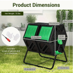 Dual Chamber Compost Tumbler - 34.5 Gal High-Volume
