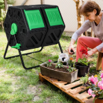 Dual Chamber Compost Tumbler - 34.5 Gal High-Volume