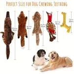 5PCS Fun Squeaky Friends - Natural Cotton Rope Toys with Crinkle Sounds, No Stuffing, Perfect for Small Dogs, Puppy Teething, and Interactive Play