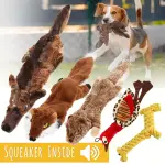 5PCS Fun Squeaky Friends - Natural Cotton Rope Toys with Crinkle Sounds, No Stuffing, Perfect for Small Dogs, Puppy Teething, and Interactive Play