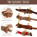 5PCS Fun Squeaky Friends - Natural Cotton Rope Toys with Crinkle Sounds, No Stuffing, Perfect for Small Dogs, Puppy Teething, and Interactive Play