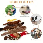 5PCS Fun Squeaky Friends - Natural Cotton Rope Toys with Crinkle Sounds, No Stuffing, Perfect for Small Dogs, Puppy Teething, and Interactive Play