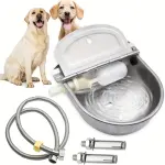 Large Automatic Water Bowl for Dogs and Livestock - 304 Stainless Steel, Float Valve