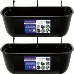 2 Pack 5 Quart Chicken Feeder Waterer - Black