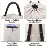 1pc Large Capacity Nylon Laundry Backpack with Mesh Pocket and Adjustable Shoulder Straps, Foldable and Stain-Resistant