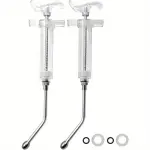 2pcs Reusable Goats Syringe For Goat, 2 Drench Nozzle Adjustable Dosage Drench Gun Syringe For Sheep (Clear 0.68oz)