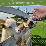 2pcs Reusable Goats Syringe For Goat, 2 Drench Nozzle Adjustable Dosage Drench Gun Syringe For Sheep (Clear 0.68oz)