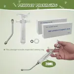 2pcs Reusable Goats Syringe For Goat, 2 Drench Nozzle Adjustable Dosage Drench Gun Syringe For Sheep (Clear 0.68oz)