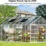 1pc Solar Panel Fan Kit, Solar Fan, Chicken Coop Fan, 25W, 10ft Cable, DC Power Supply, Bi-Metal Enclosure, Weatherproof Dual Fan
