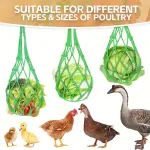 2pcs Chicken Vegetable Hanging Feeders, Poultry Vegetable And Fruit String Bags, Chicken Toys For Coop, Cabbage Feeder With Hook For Hens Goose Duck