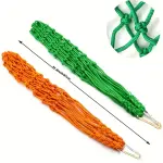 2pcs Chicken Vegetable Hanging Feeders, Poultry Vegetable And Fruit String Bags, Chicken Toys For Coop, Cabbage Feeder With Hook For Hens Goose Duck