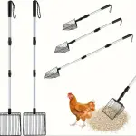 Heavy-Duty 3-in-1 Chicken Litter Scoop with Adjustable Long Handle