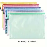 5pcs Waterproof Zipper Mesh Bags in Versatile Organizing Solution for Travel, Documents & More