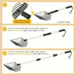 Heavy-Duty 3-in-1 Chicken Litter Scoop with Adjustable Long Handle