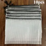 10pcs Waterproof Mesh Zipper Pouch Bags, A4 & Letter Size - Perfect for Office Supplies, Travel, and School