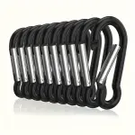 10pcs Heavy-Duty Aluminum Alloy Carabiner Clips - Ultra-Durable Spring Hooks For Car Keys, Backpacks, And Camping Gear - Compact, Lightweight, And Corrosion-Resistant