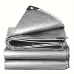 10 Mil Silver Heavy Duty Poly Tarp - 16 ft x 20 ft - Super Waterproof & UV Resistant