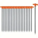 10pcs Premium Stainless Steel Heavy-Duty Tent Stakes - Metal Ground Pegs for Secure Outdoor Camping, Patio, Garden, and Canopy Setup - Rust-Resistant and Weatherproof
