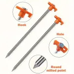 10pcs Premium Stainless Steel Heavy-Duty Tent Stakes - Metal Ground Pegs for Secure Outdoor Camping, Patio, Garden, and Canopy Setup - Rust-Resistant and Weatherproof