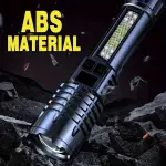 High Lumens Rechargeable LED Flashlight with COB Light - 5 Lighting Modes, Zoomable Torch