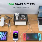 PowerFort Portable Power Bank With AC Outlet 99Wh - 150W Small Solar Generator - Camping Emergency Backup