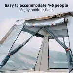 94 x 94 Inch Oversized Tent, Quick Opening Family Camping Tent With Sunshade, Windproof And Mosquito Proof Net, Universal Oxford Fabric For All Seasons, Easy To Set Up