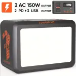 PowerFort Portable Power Bank With AC Outlet 99Wh - 150W Small Solar Generator - Camping Emergency Backup