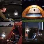 2pcs Super Bright LED Camping Lantern - Portable and Collapsible Emergency Flashlight with Battery Power