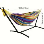 450lb Capacity Double Hammock with Steel Stand