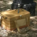 Camping Storage Bag Multipurpose Large Capacity Lightweight Hard Collapsible Camping Bag With Handles 7.93gal Khaki