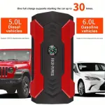 1pc Portable 29800mAh Car Jump Starter Battery Charger Emergency Power Supply With Flashlight Compass