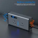 200W Car Power Inverter DC 12V to 110V AC Car Inverter 4 USB Ports Charger Adapter Car Plug Converter with Switch and Current LCD Screen