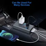 200W Car Power Inverter DC 12V to 110V AC Car Inverter 4 USB Ports Charger Adapter Car Plug Converter with Switch and Current LCD Screen