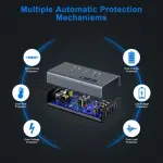 200W Car Power Inverter DC 12V to 110V AC Car Inverter 4 USB Ports Charger Adapter Car Plug Converter with Switch and Current LCD Screen