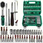 High-end Professional 53pcs Mechanic Tool Set, 1/4" drive Depth And Standard Sockets, Ratchet Wrench Set