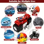 12V Twin Cylinder Portable Heavy Duty Tire Air Compressor - Digital Tire Inflator with LED Light