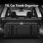 70L Oxford Car Storage Box - Multifunctional Folding Organizer with Tailgate Storage, Foldable Design, and Spacious Interior