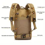 3P High-Capacity Multi-Functional Military Camouflage Hiking Backpack for Men - Water-Resistant, Durable, and Spacious for Outdoor Mountaineering, Camping, and Tactical Adventures