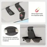 2Pcs Sotfamily Sunglass Holder for Car, Suede Cloth Magnetic Sunglasses Clip
