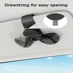 2Pcs Sotfamily Sunglass Holder for Car, Suede Cloth Magnetic Sunglasses Clip
