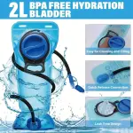 2L Insulated Hydration Backpack - Keeps Liquid Cool Up to 5 Hours, BPA-Free, Leak-Proof, Comfortable, Ventilated - Ideal for Running, Hiking, Cycling, Camping, Outdoor Adventures